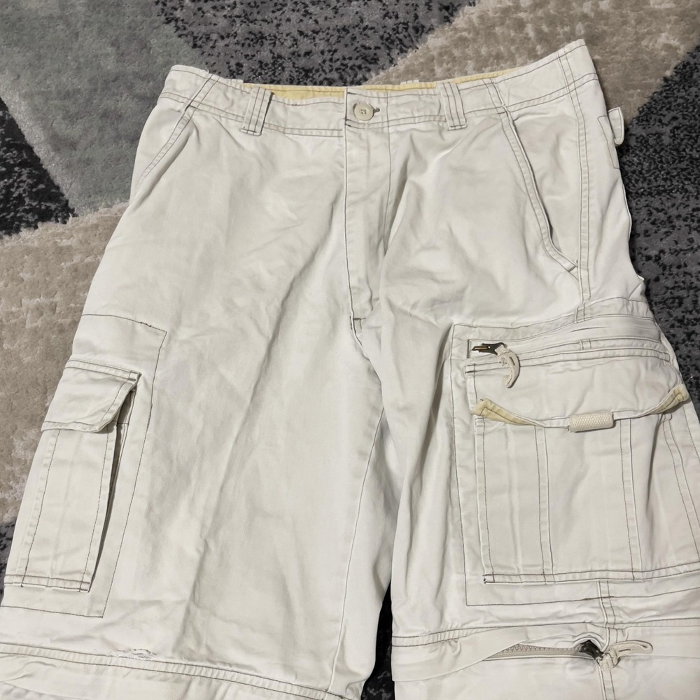 Old Navy Cargo Pants Men 30x30 Beige Convertible Zip Off Outdoor Military‎ Y2K - Picture 2 of 16